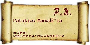 Patatics Manuéla névjegykártya